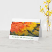 Wenskaart, Doezelaar, ara geel Kaart (Gele Bloem)
