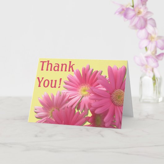 Wenskaart - donkerroze Gerbera madeliefjes Kaart (Orchidee)