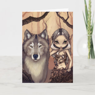 wenskaart "Een vriend van een wolf" Kaart