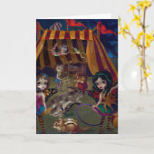 wenskaart "Fairy Circus" Kaart (Gele Bloem)