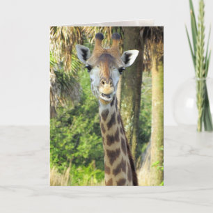 Wenskaart gekke Giraffe Kaart