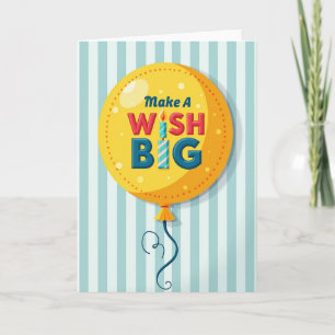 Wenskaart Gele Ballon Kaart