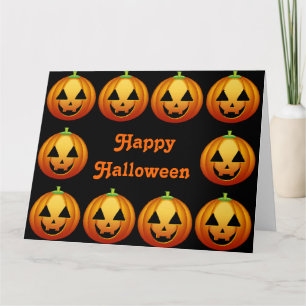 Wenskaart Gelukkig Halloween Pompoenen Kaart