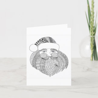 Wenskaart - Gevouwen Vakantie Kaart - Doodle Santa