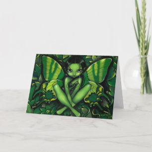 wenskaart "Green Butterfly Fantasy" Kaart