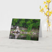 Wenskaart Groene reflecties Kaart (Gele Bloem)