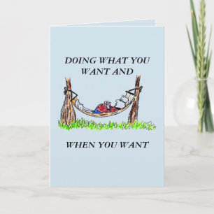 WENSKAART - HAMMOCK EN HAPPY RETIREMENT KAART