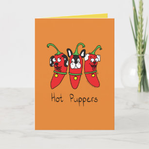 Wenskaart Hete Puppers Puppy Dog Peppers Kaart