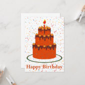 Wenskaart in de herfst Happy Birthday Kaart (Voorkant / Achterkant in situ)