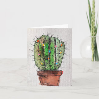 Wenskaart kerstcactus kaart