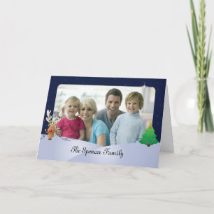 Wenskaart kerstfoto met Rudolph (5 x 7) Feestdagen Kaart