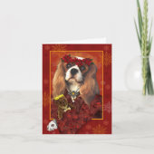 Wenskaart, kerstKaart, Cavalier Spaniel Ho Feestdagen Kaart (Voorkant)