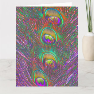 Wenskaart kersttinsel Peacock Feathers Kaart