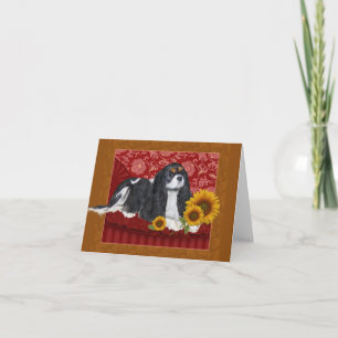 Wenskaart, King Charles Cavalier Spaniel, Tri  Kaart