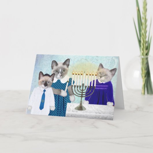 Wenskaart Kittens' Hanukkah Feestdagen Kaart (Voorkant)