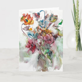 wenskaart kleurrijke bloemen kaart