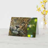 Wenskaart leopard kaart (Gele Bloem)