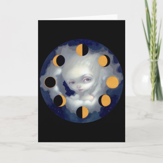 wenskaart "maanfasen" kaart (Voorkant)