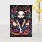 wenskaart "Magnificent Wings" Kaart (Gele Bloem)