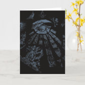 Wenskaart Masonic Fantasy Blauw Kaart (Gele Bloem)