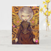 wenskaart "Mechanical Angel II" Kaart (Gele Bloem)