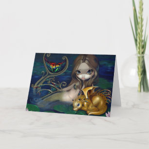 wenskaart "Mermaid with a Golden Dragon" Kaart