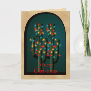 Wenskaart met Adobe kerstcactus-structuur Feestdagen Kaart