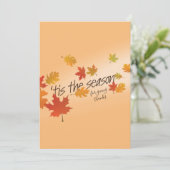 Wenskaart met afvallende bladeren kaart (Staand voorkant)