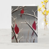 Wenskaart met Cardinals en vakantiebericht Kaart (Gele Bloem)