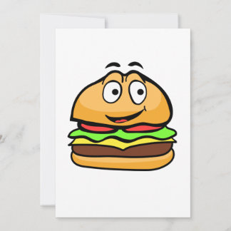 Wenskaart met cartoon hamburger feestdagenkaart