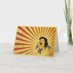 Wenskaart met Cool  Meisje Tekenen Kaart