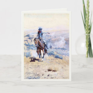 Wenskaart met cowboy die het pad wijst kaart