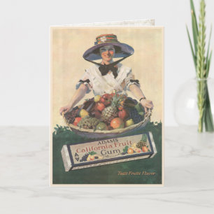 Wenskaart met de Vintage Dame van het Fruit van Kaart