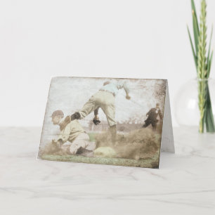 Wenskaart met de Vintage Druk van het Honkbal Kaart