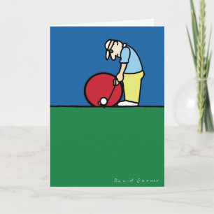 Wenskaart met golfer-illustratie kaart