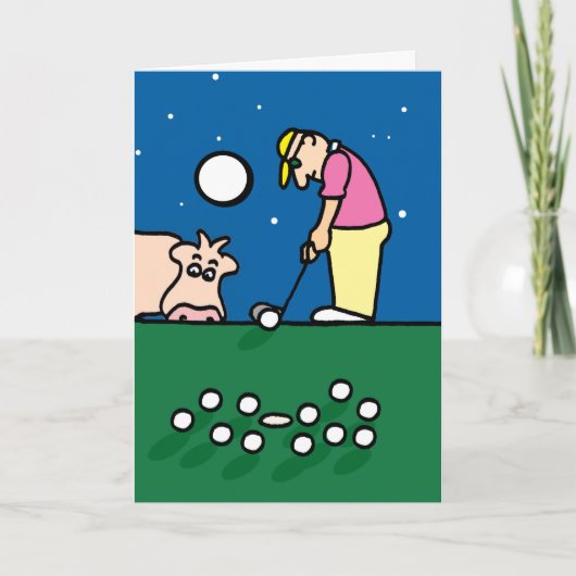 Wenskaart met golfspelerillustratie kaart (Voorkant)