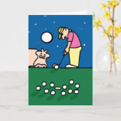Wenskaart met golfspelerillustratie kaart (Gele Bloem)