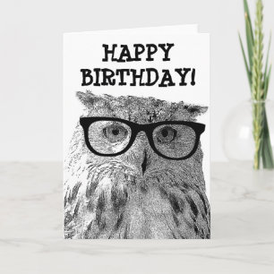 Wenskaart met grappige uilenfoto kaart