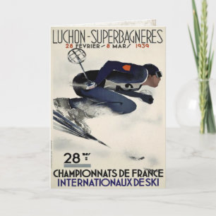Wenskaart met het Koele Poster van de Ski van Kaart