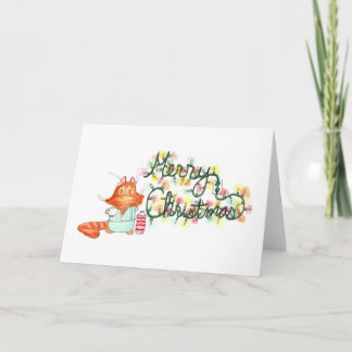 Wenskaart met kerstlampjes van Burt Feestdagen Kaart