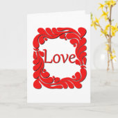 Wenskaart met Love & Swirled rand Kaart (Gele Bloem)