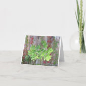 Wenskaart met mooie bladeren op een hek. bedankkaart (Voorkant)