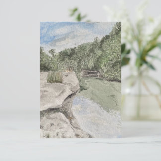 Wenskaart met natuurtafereel bedankkaart