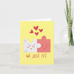 Wenskaart met puzzelstukjes kaart