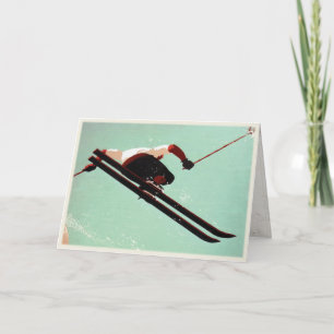 Wenskaart met Ski Bum Print Kaart