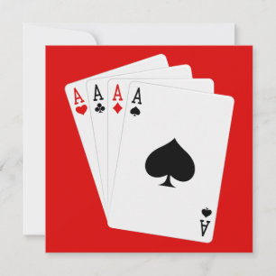 Wenskaart met vier Aces Kaart