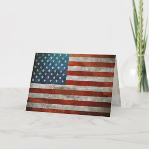 Wenskaart met Vuile Amerikaanse Vintage Vlag Kaart