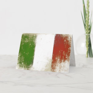Wenskaart met Vuile Vintage Vlag van Italië Kaart