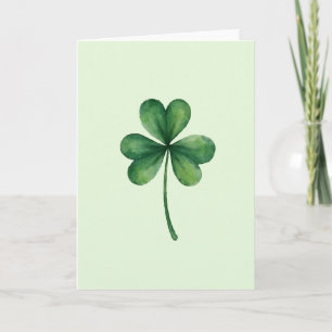 Wenskaart met waterverf Lucky Leaf Kaart