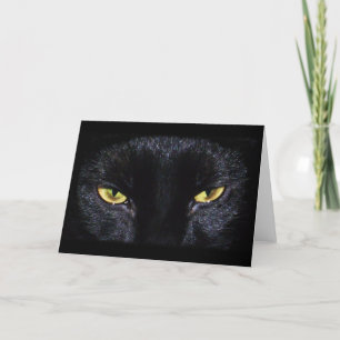 Wenskaart met zwarte kat kaart